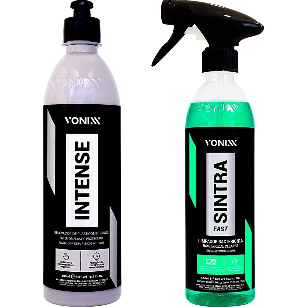 Kit Intense 500ML Vonixx e Sintra Fast 500ML Vonixx, Limpeza e revitalizador de plásticos internos