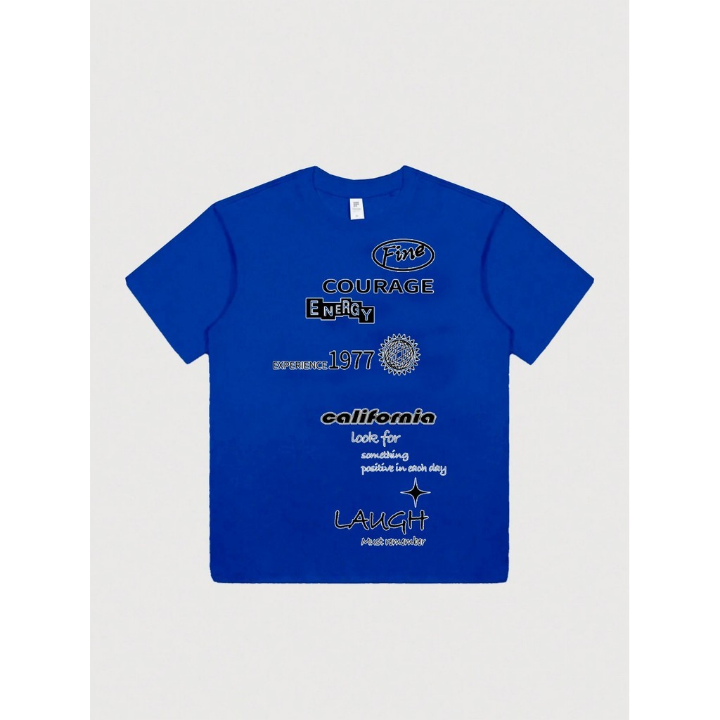 Camiseta Oversized Unissex Estampa Fine Courage Energy Experience 1997 California Look Manga Curta