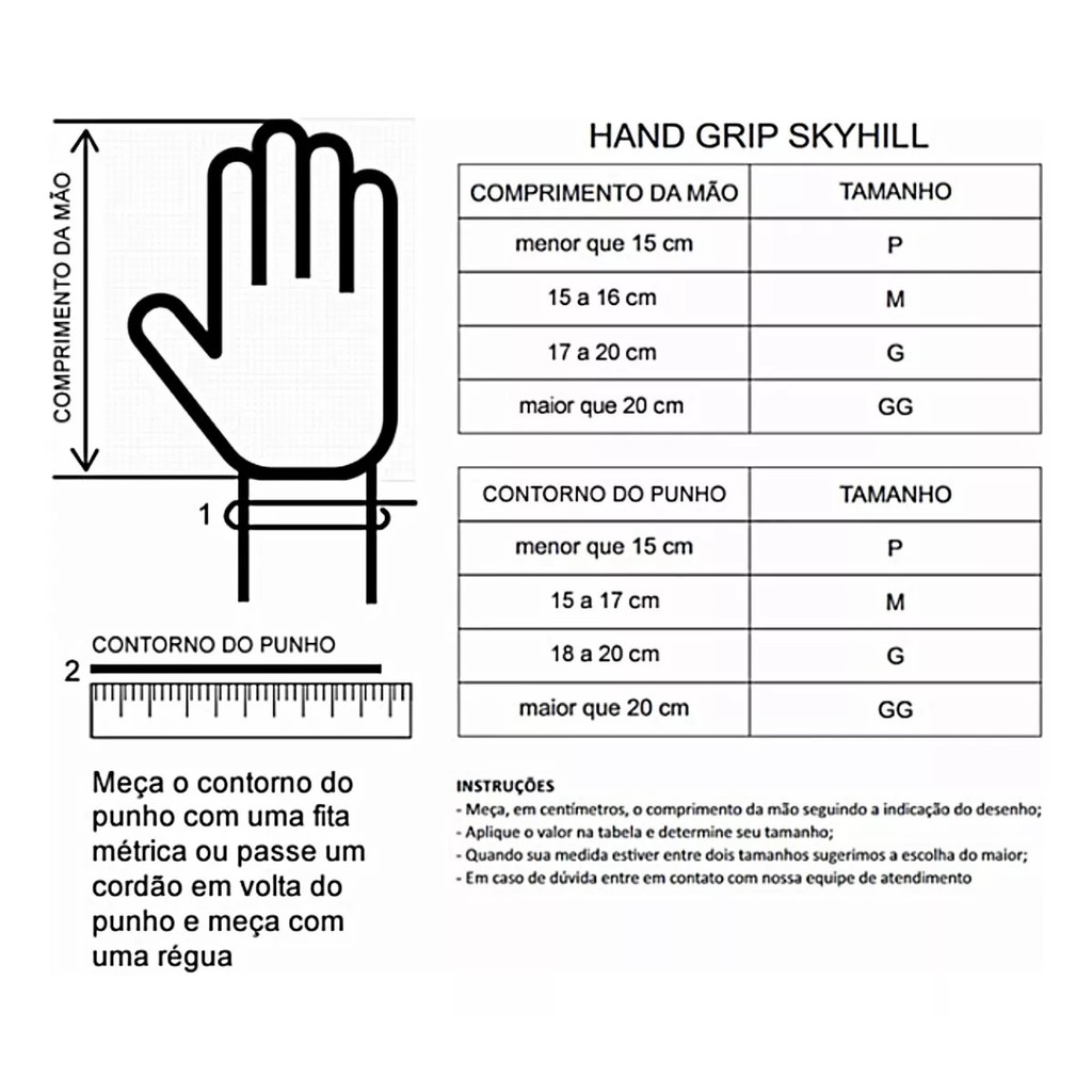 Luva Palmar Hand Grip Competition Skyhill  - Preto