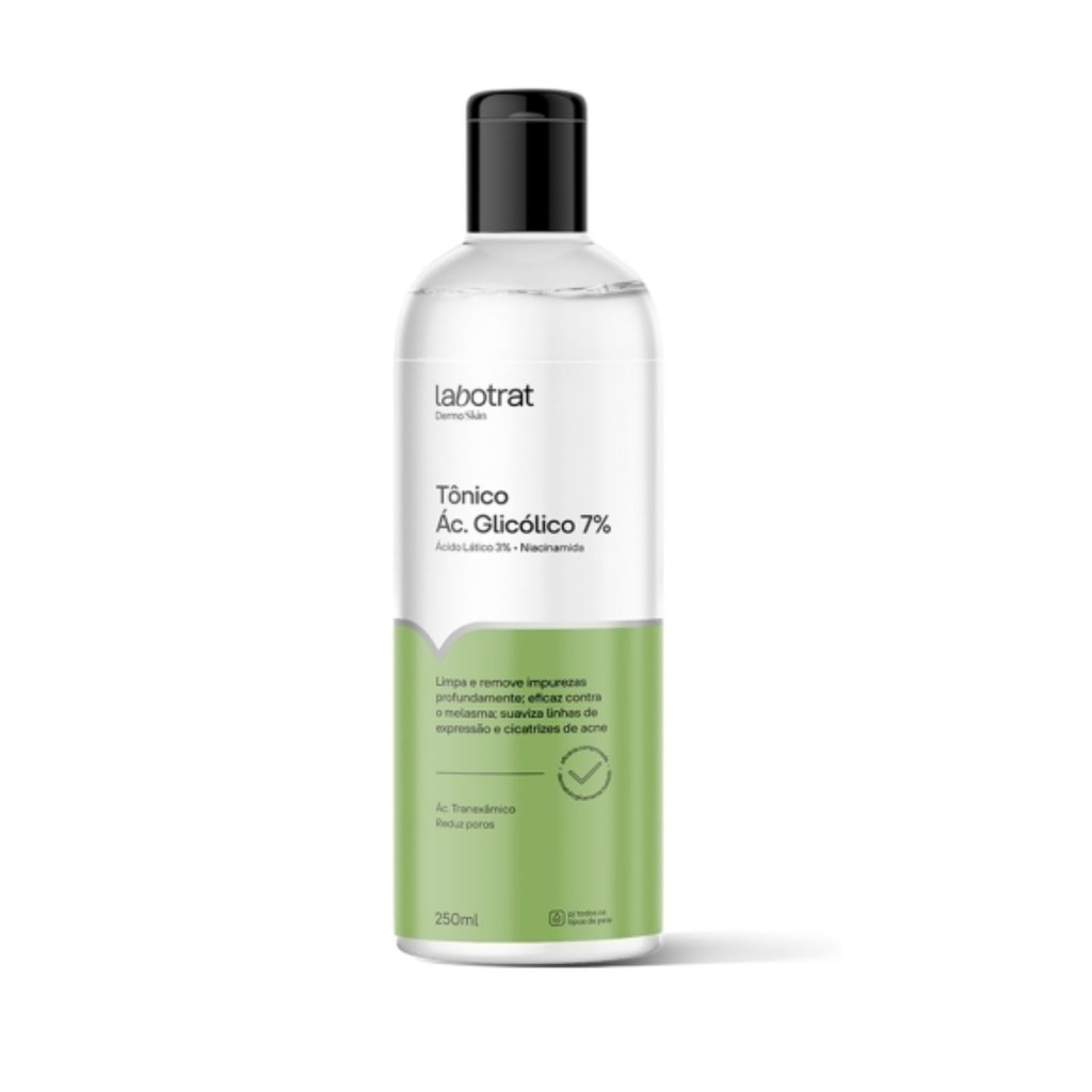 Tônico Facial Ácido Glicólico – Renova e Uniformiza a Pele! Dermo Skin Labotrat 250ml em Oferta na Shopee