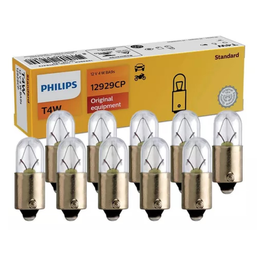 10 Lâmpadas Philips Sinalização T4w 12v Tipo 69 Ba9s 12929CP em Oferta na Shopee