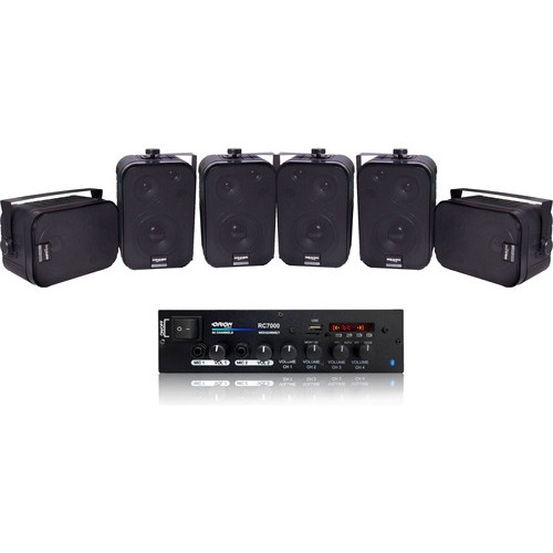 Kit Som Ambiente Amplificador Rc7000 + 6 Sp400 180wrms