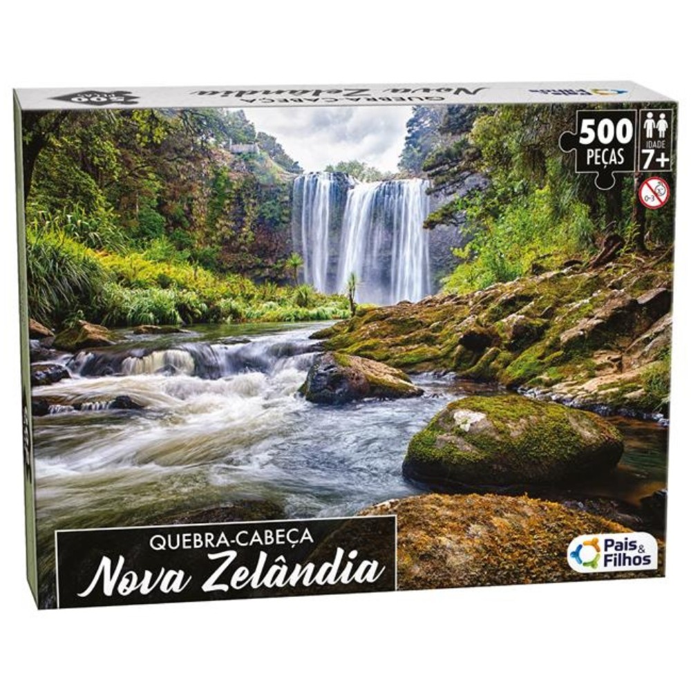 QUEBRA CABEÇA NOVA ZELÂNDIA 500 PEÇAS PAIS E FILHOS PUZZLE PAISAGEM PONTO TURÍSTICO NATUREZA ILHAS - Hobbies & Collections