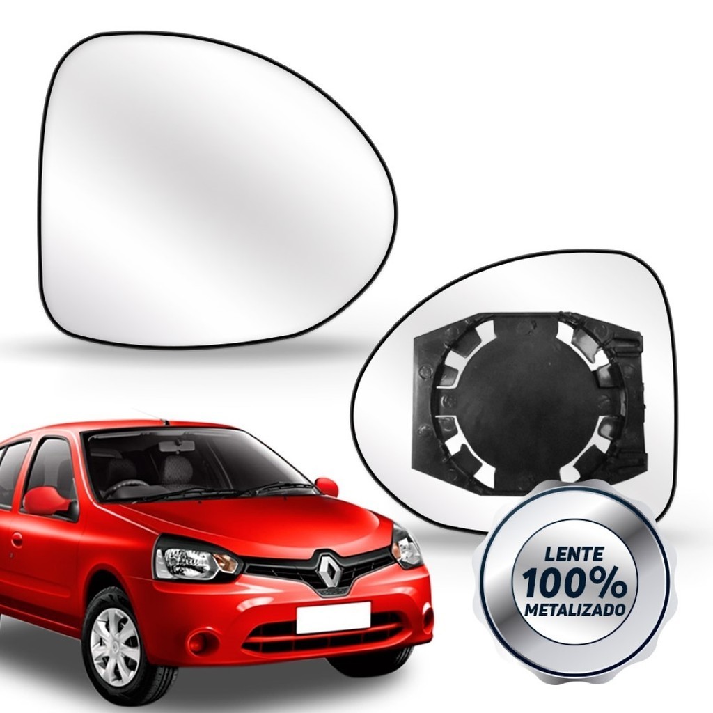 Lente Retrovisor Clio Renault 2013 Á 2017 Com Base