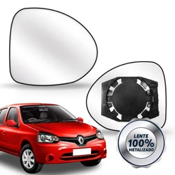 Lente Retrovisor Clio Renault 2013 Á 2017 Com Base