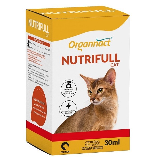 Suplemento Vitamínico Nutrifull Cat 30ml para Gatos - Organnact