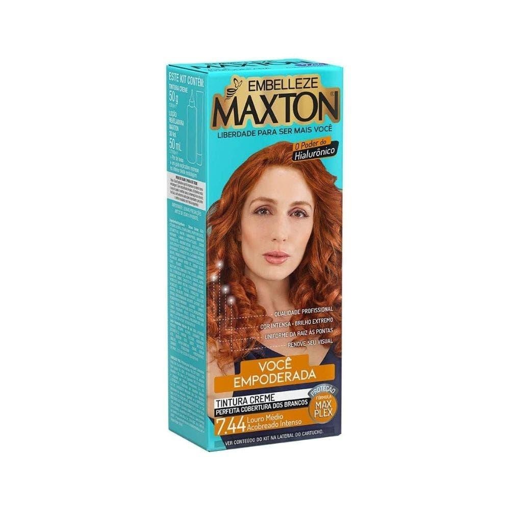 Tinta Maxton 7.44 Louro Médio Acobreado Intenso - Beauty