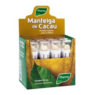 Caixa c/12 Manteiga De Cacau Bastão Tradicional- Pharma em Oferta na Shopee