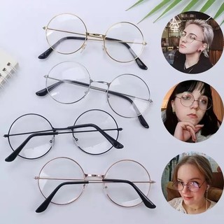 Oculos retrô masculinos unissex vintage retro metal quadros lente clara óculos óculos óculos grande círculo redondo