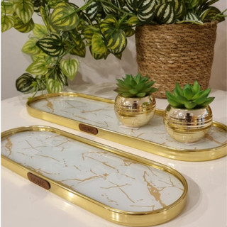 Bandeja Decorativa Espelhada Marmorizada Banheiro Lavabo Bandeja Decorativa Multiuso Casa ...