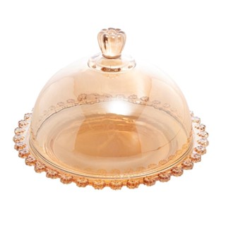 Queijeira Wolff Daisy de Cristal Âmbar 19,5cm x 13cm