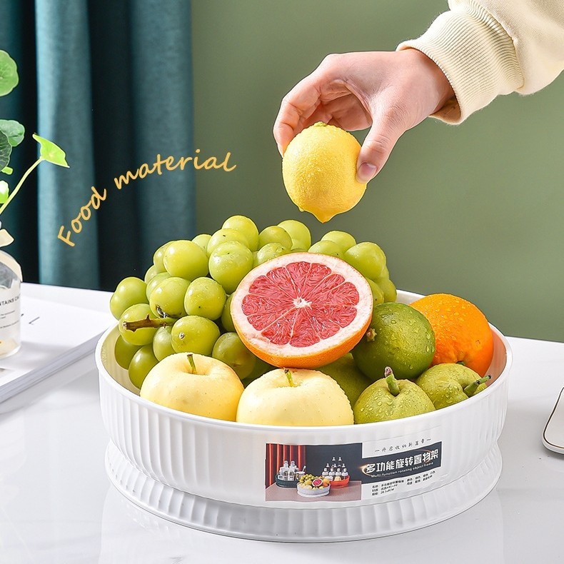Organizador De Giratório 360 Graus Rotativa Cesta Plástico Rack Bandeja Multiuso Armazenamento Porta Fruta Prateleira Armário Para Casa Cozinha Sala Utensílio Cosmético em Oferta na Shopee