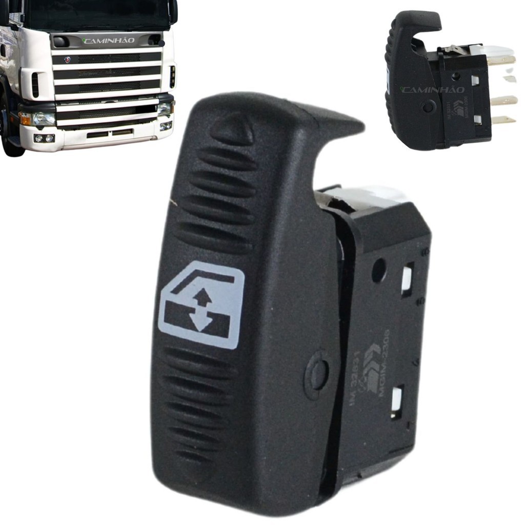 Interruptor Botão Vidro Elétrico para Scania 124 após 1998 (1413146 / 1368831 / 1348759 / 1413140) - Spare Parts and Accessories for Vehicles