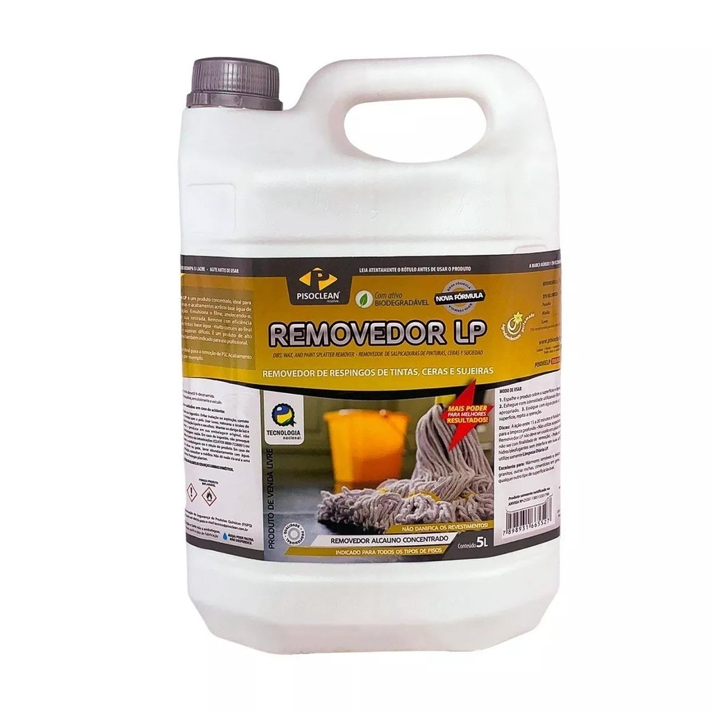 LP Removedor 5L Pisoclean Remove Respingo De Tinta | Sujeiras