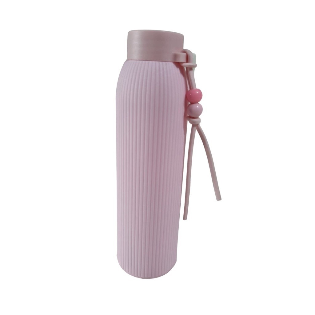 Garrafa de Vidro Resistente Revestida com Plástico 400ml