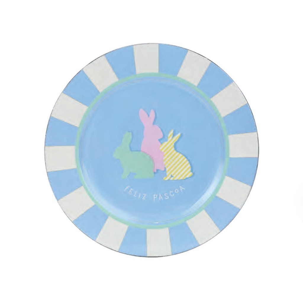 Sousplat tipo Bandeja de Plástico Azul Feliz Páscoa para pratos Lugar Americano 33 cm 1 Un em Oferta na Shopee