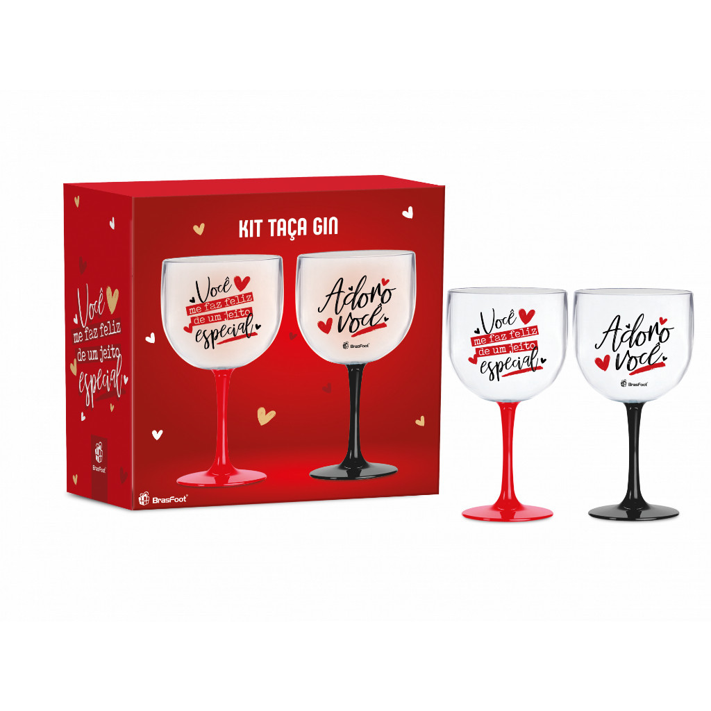 Kit 2 Taças Festas para Drinks Coquetéis Gin 580 ml - Adoro Você