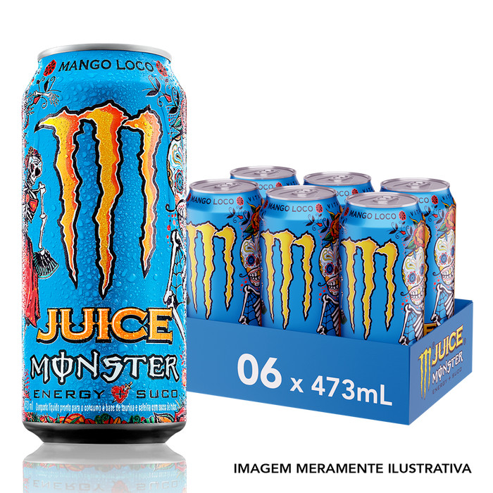 Energético Monster Mango Loco Lata 473ml Fardo C/6unid