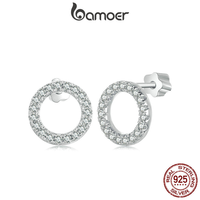Brincos Bamoer 925 Sterling Sliver Noite Estrelada 0.009ct Moissanite Joias Presentes Para Mulheres em Oferta na Shopee