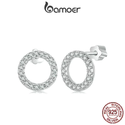 Brincos Bamoer 925 Sterling Sliver Noite Estrelada 0.009ct Moissanite Joias Presentes Para Mulheres
