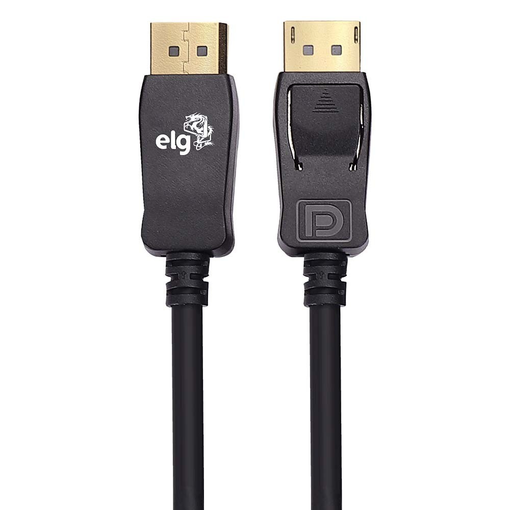 Cabo DisplayPort 1.4, 8K 60Hz, 4K 144Hz, Ultra HD, Dolby 7.1, Alto Padrão, 2 Metros Preto DP1420 ELG em Oferta na Shopee