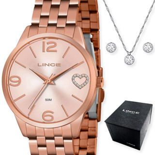KIT RELOGIO DE PULSO LINCE  ROSE GOLD LRR4717 R2RX em Oferta na Shopee