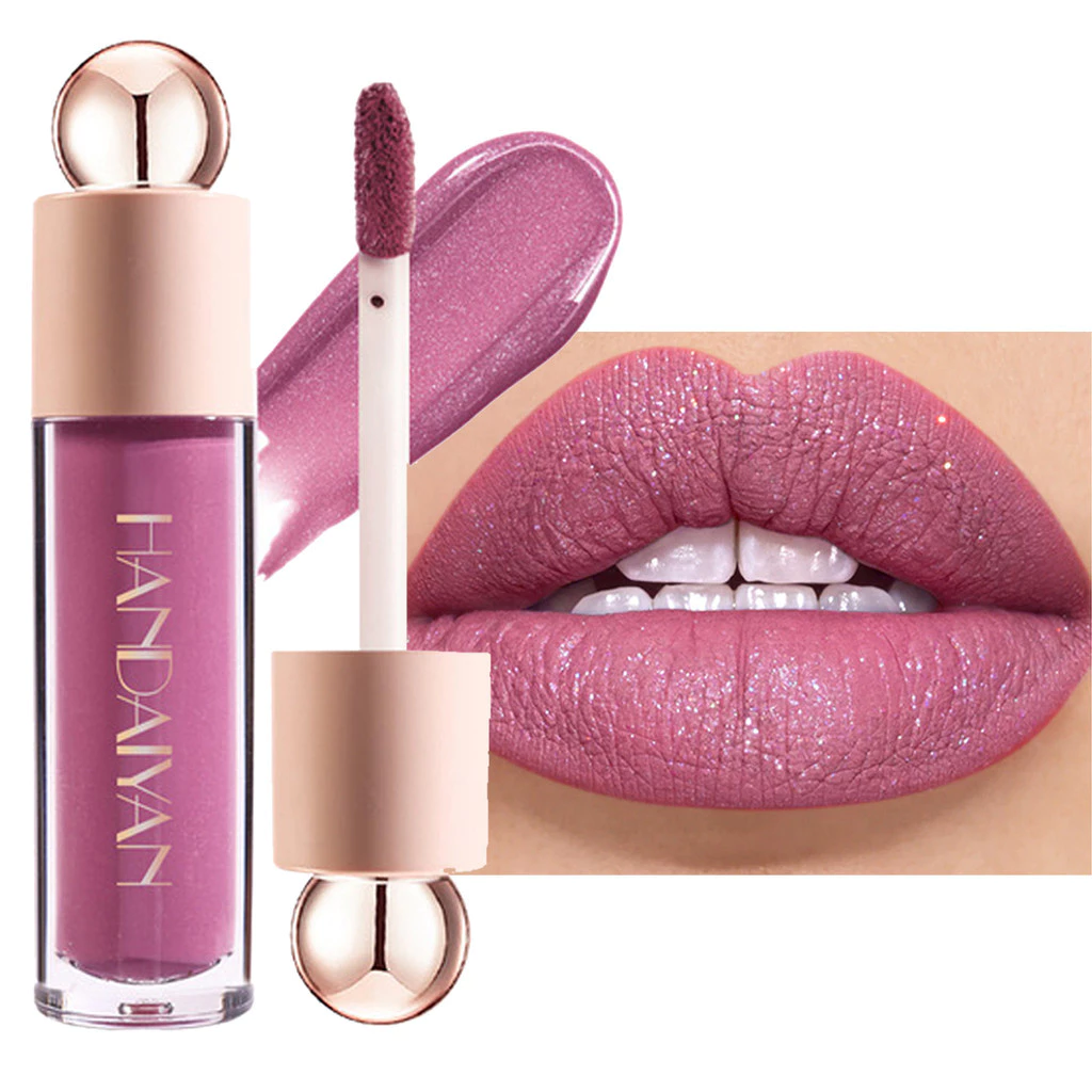 Batom Líquido Brilhante Mate Diamante Brilho Labial À Prova D'água Pérola Longa Duração Maquiagem Dos Lábios Feminina — imagem 1