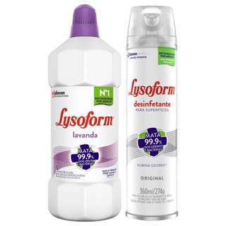 Kit Desinfetante Lysoform Lavanda 1L + Aerossol Original 360ml em Oferta na Shopee