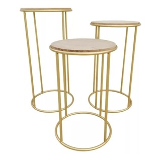 Kit 3 Mesa Palito Desmontáveis Festas Tampo MDF em Oferta na Shopee