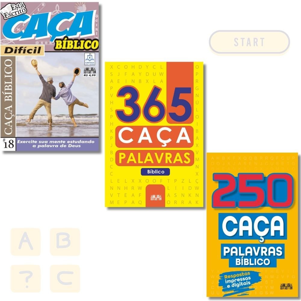 Kit livros - caça-palavras bíblico em Oferta na Shopee