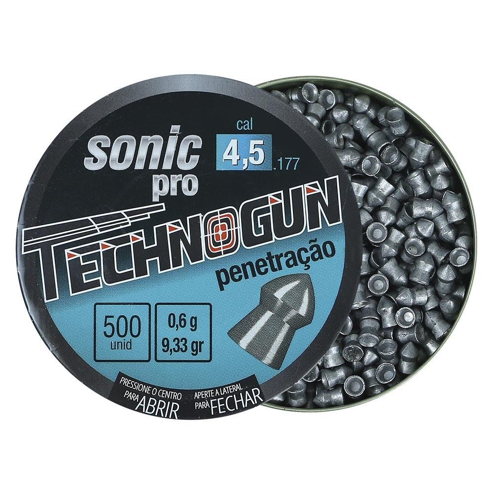 CHUMBINHO SONIC PRO 4.5MM 500UN 9,33GR TECHNOGUN - Sports & Outdoors