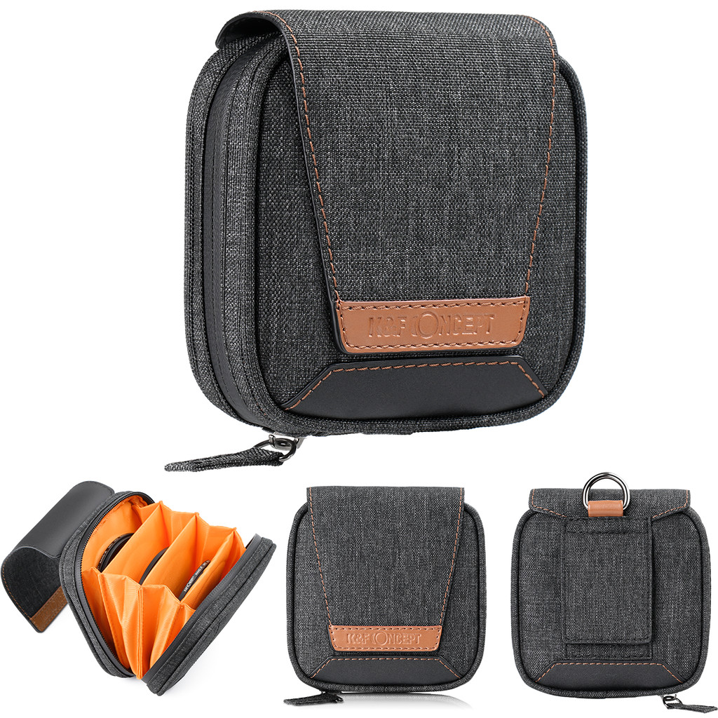 Case Porta Filtros Lente K&F Impermeável c/ 4 Divisórias