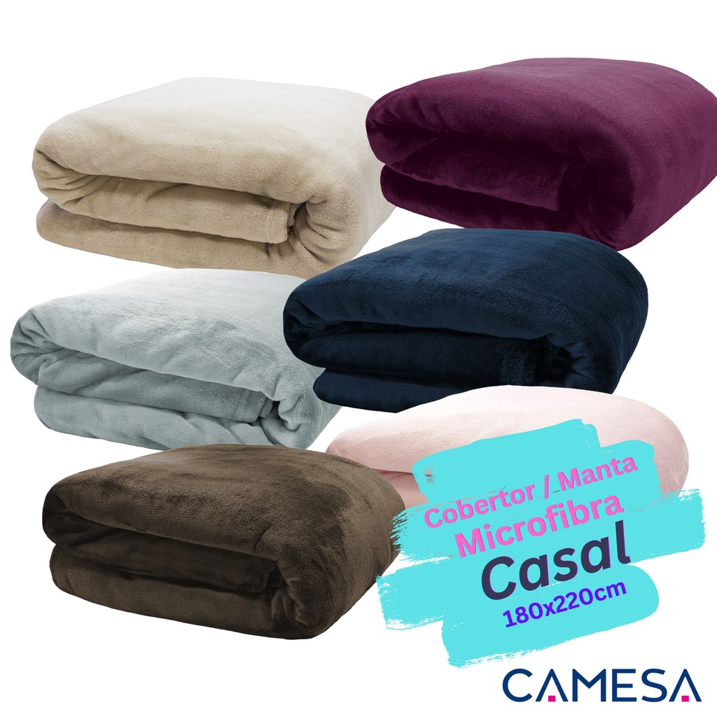 Cobertor Manta de Microfibra Neo Velour 300g/m² Casal 1,80x2,20m – Camesa em Oferta na Shopee