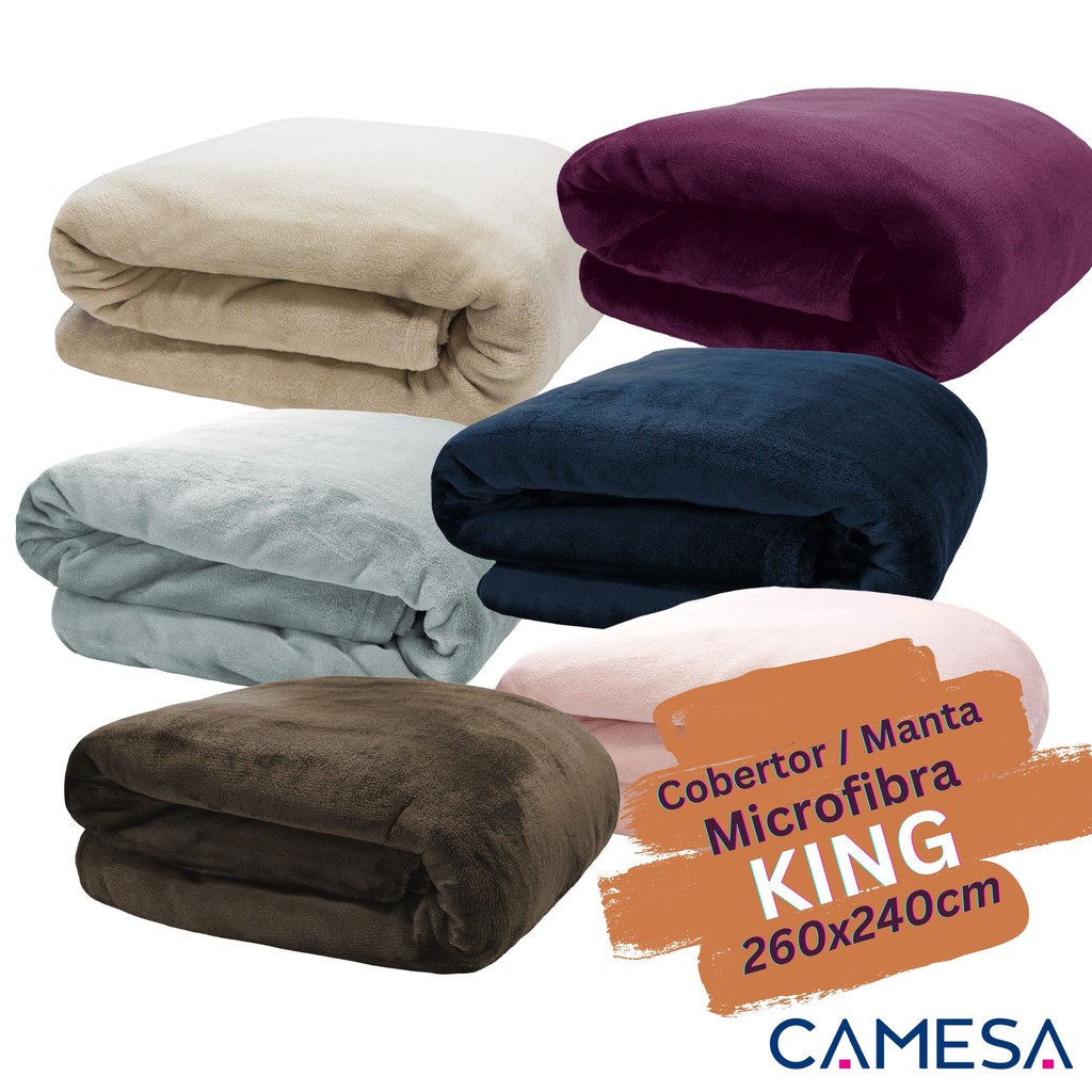 Cobertor Manta de Microfibra Neo Velour 300g/m² King 2,60x2,40m – Camesa em Oferta na Shopee