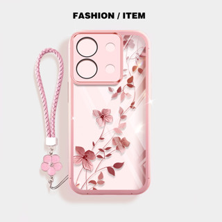 Para Oppo Reno 13 5G F Reno13 Pro 5G 13F Flor Videira Plantas Com Pendurado Corda Anti Queda Transparente Caso De Telefo em Oferta na Shopee