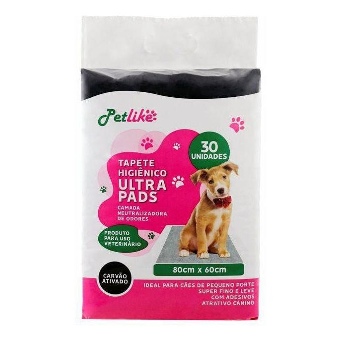 Tapete Higiênico Cães Ultra Pads 80x60 30un Carvão Ativado
