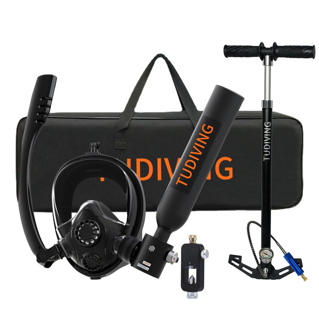 TUDIVING-0.5L conjunto de tanque mergulho Mini cilindro de oxigênio com máscara de snorkel de rosto em Oferta na Shopee