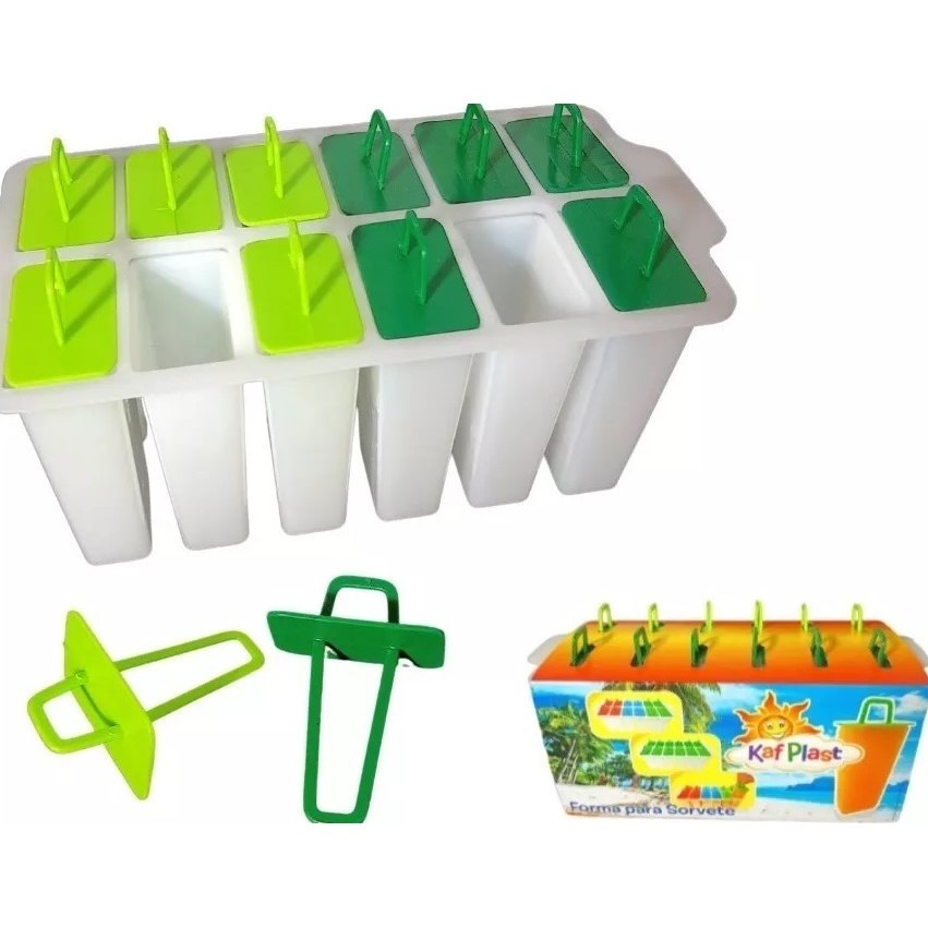 Forma Plástica Infantil Para Sorvete Com 12 Picolés 450 ML em Oferta na Shopee