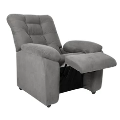 Poltrona Reclinável MX-61 Ônix Suede Cinza