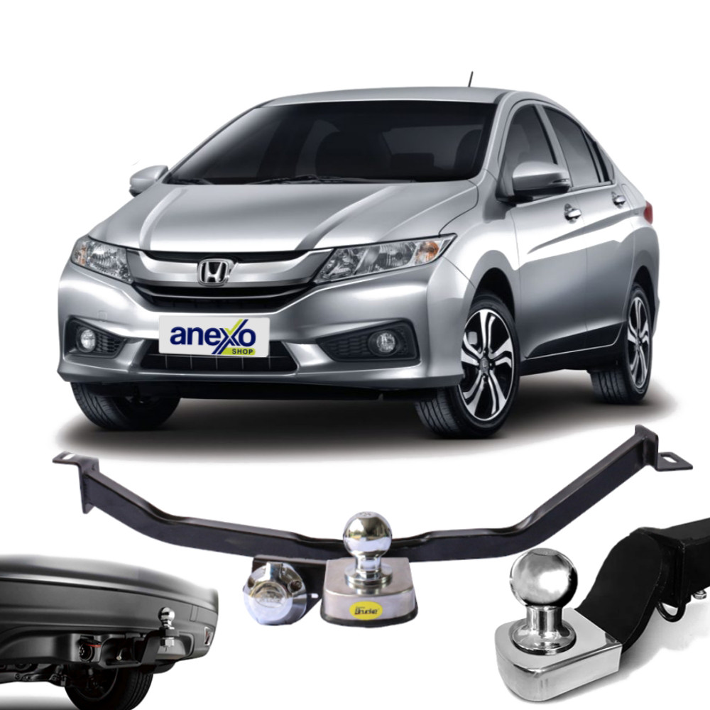 Engate Reboque Honda City 2015 a 2024 Brucke HO1012 Rabicho Tração 700kg Haste fixa