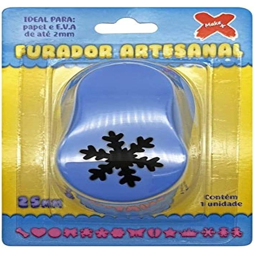FURADOR ARTESANAL DE EVA 2.5CM FLOCO DE NEVE MAKE+