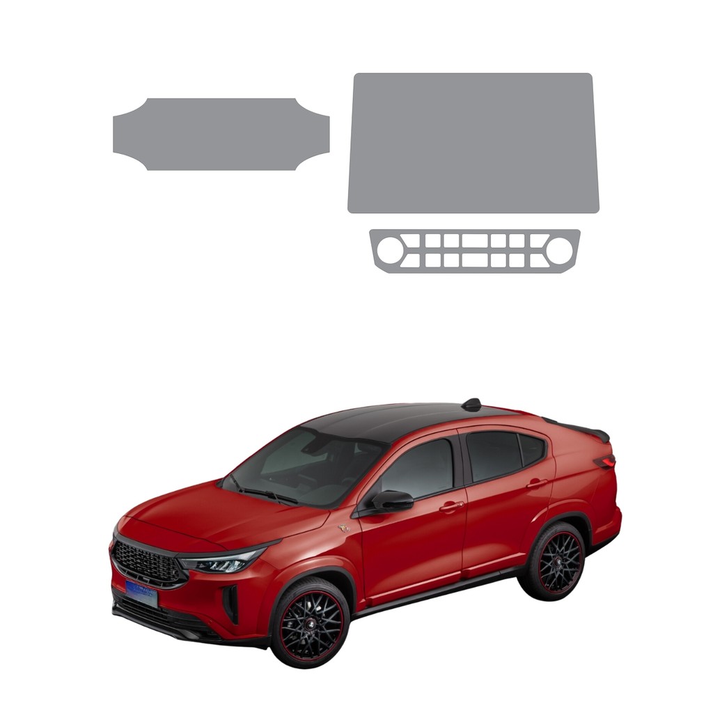 Película PPF Proteção Kit Console Ar Velocímetro Multimídia Fiat Fastback Impetus 2020 2021 2022 2023 2024 2025 TPU