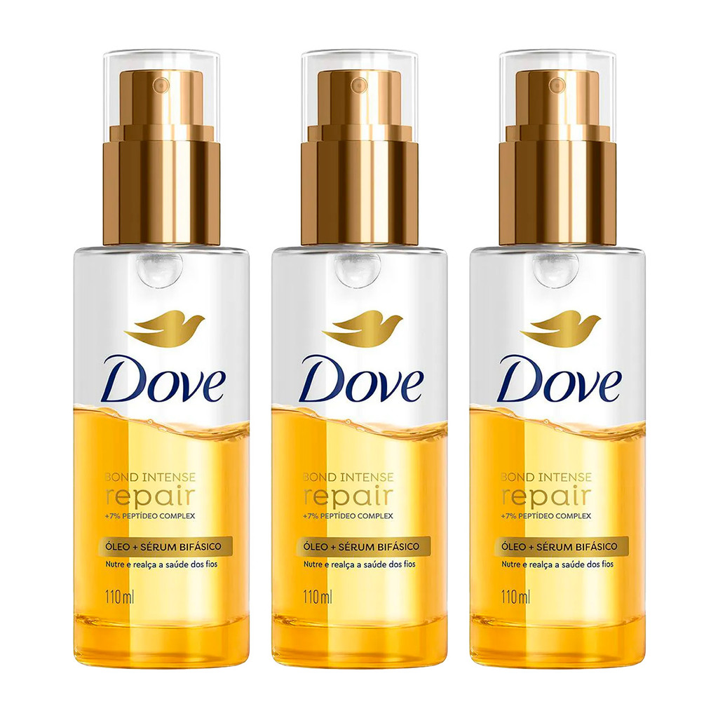 Kit 3 und Óleo + Sérum Bifásico Finalizador Dove 110ml - Beauty