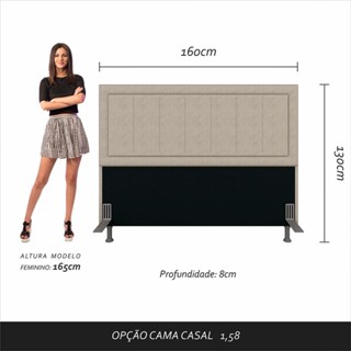 Cabeceira Estofada Para Cama Queen Sevilla Bege - M. Arapongas