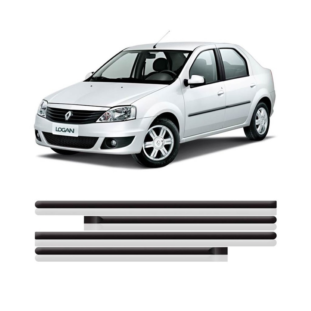 Jogo Friso Lateral Logan 2008 A 2014 - Preto - 4 Peças em Oferta na Shopee