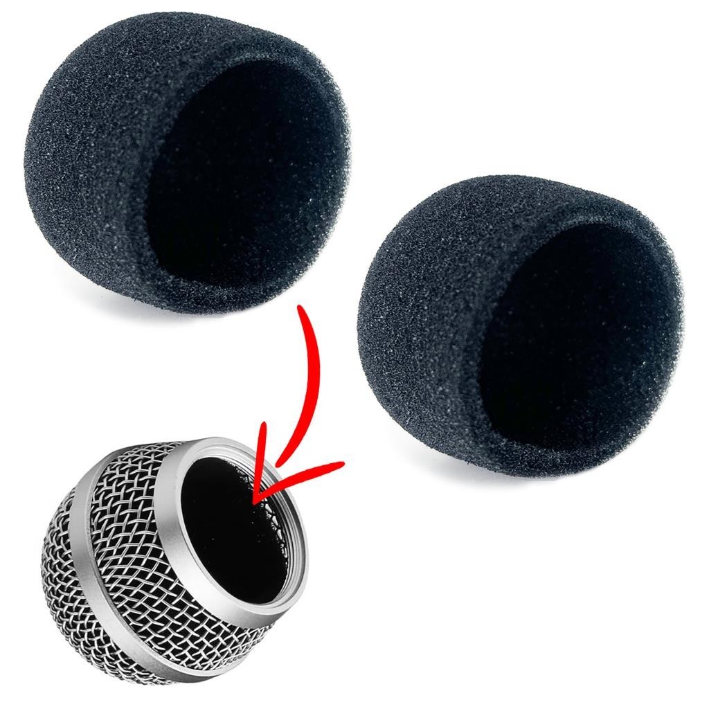 2 Espumas Microfone Interna p/ Globo  Sm58 Similares Leson - Audio