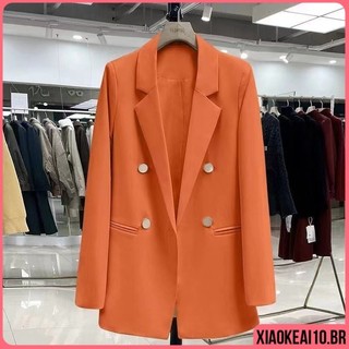 Para outono/inverno Plus Size Casual Forrado Slim Com Botão Alfaiataria Jacket Feminino Blazer Moda Novo Preto