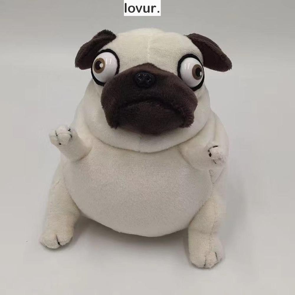 LOVUR Simulação Modelo Animal , Cachorro De Pelúcia Brinquedo Pug Dog Polvo Gordo De Desenho Animado Escultura De Areia