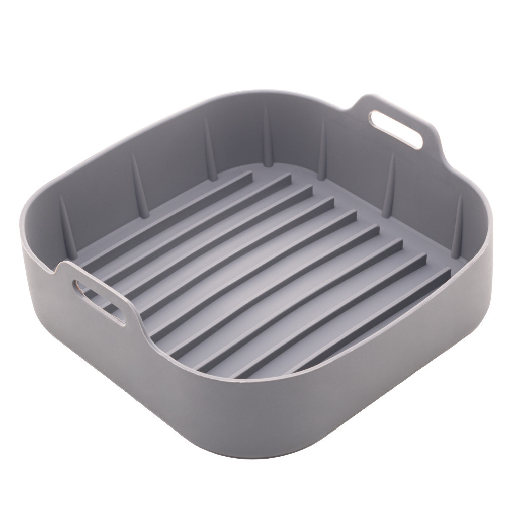 Forma Quadrada de Silicone Média para Air Fryer Cinza 16cm x 5,5cm Lyor
