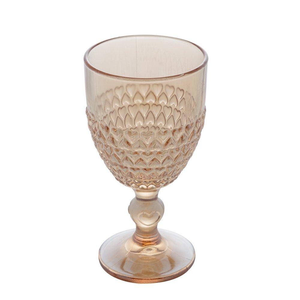 Taça para Água Lyor Coração de Cristal Âmbar 330ml - Home & Living